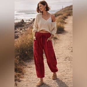 NWOT Baggy Barrel Sweatpants Red Size M